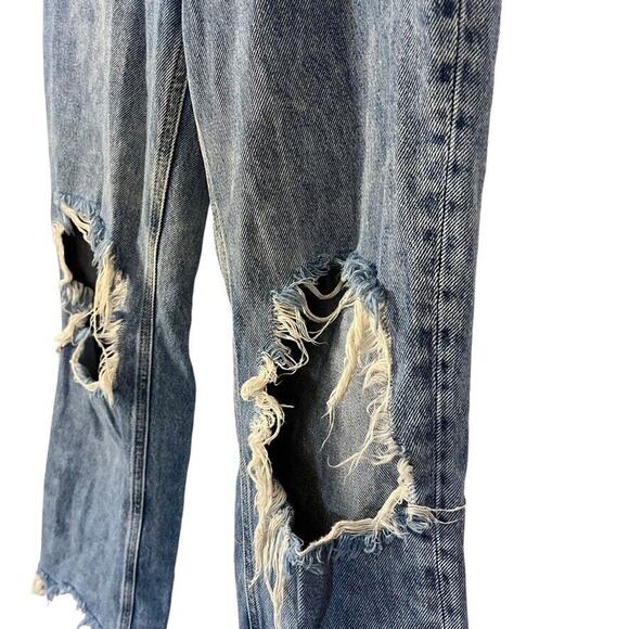 We The Free People Womens Maggie Mid Rise Straight Leg Button Fly Jeans sz 26 - Picture 9 of 16